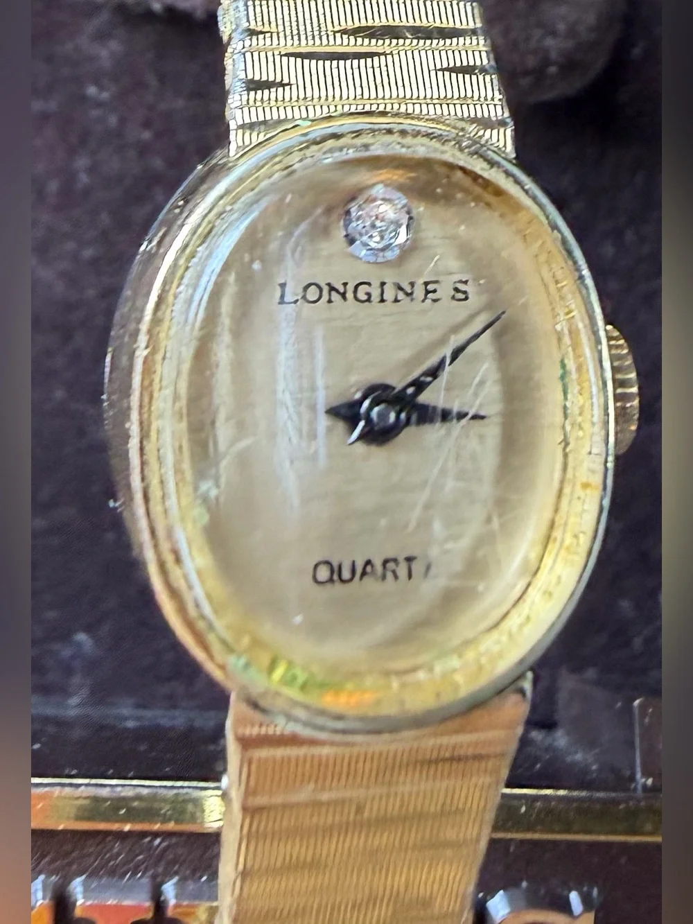 Longines Quartz Wrist Watch 10K Rolled Gold Box 6” Tested/Working Vintage Womens